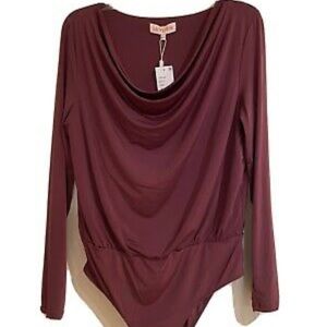 BRAND NEW LEYDEN COWL NECK BODYSUIT in Magenta Size Medium